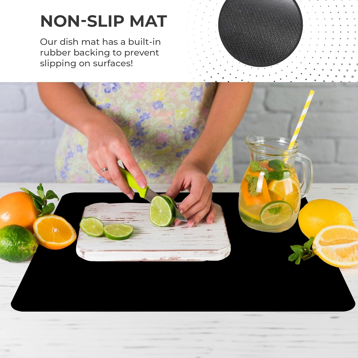 Dish Drying Mat Super Absorbent – Coffee Mat for Countertops – Non-Slip Drying Mat for Kitchen Counter – Easy to Clean Water Absorbent Mat – Large Dish Drying Mats - Strabella