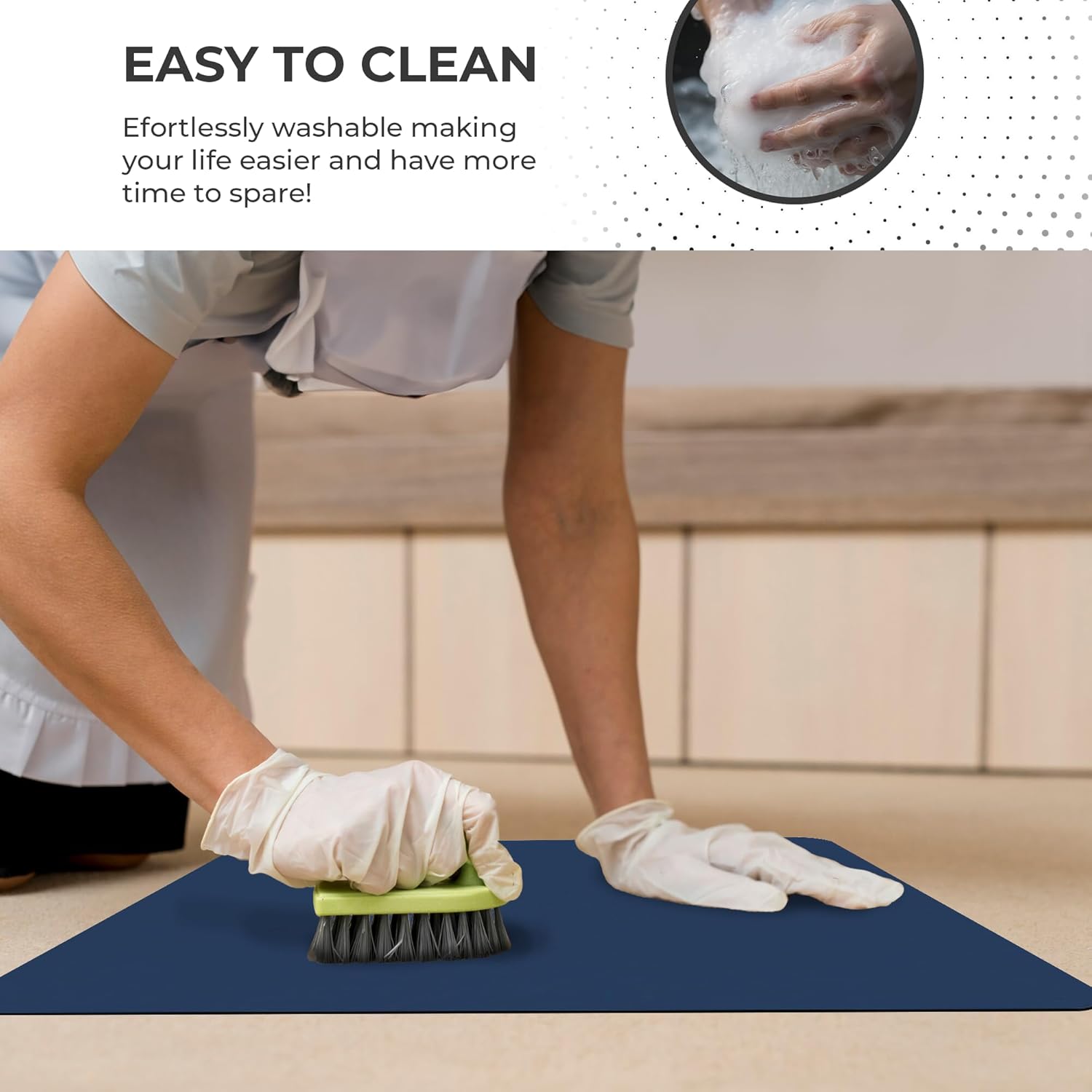 Dish Drying Mat Super Absorbent – Coffee Mat for Countertops – Non-Slip Drying Mat for Kitchen Counter – Easy to Clean Water Absorbent Mat – Large Dish Drying Mats - Strabella