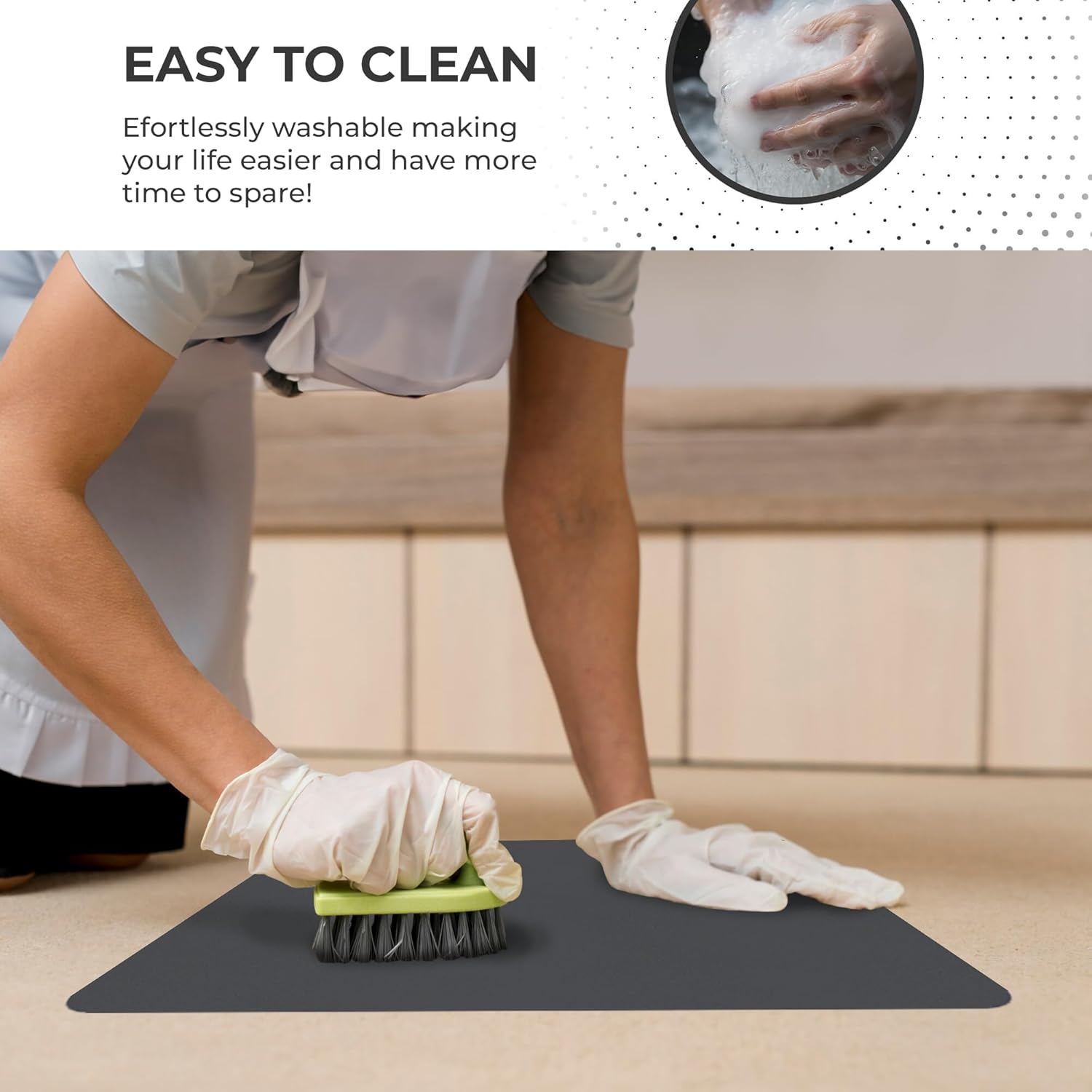 Dish Drying Mat Super Absorbent – Coffee Mat for Countertops – Non-Slip Drying Mat for Kitchen Counter – Easy to Clean Water Absorbent Mat – Large Dish Drying Mats - Strabella