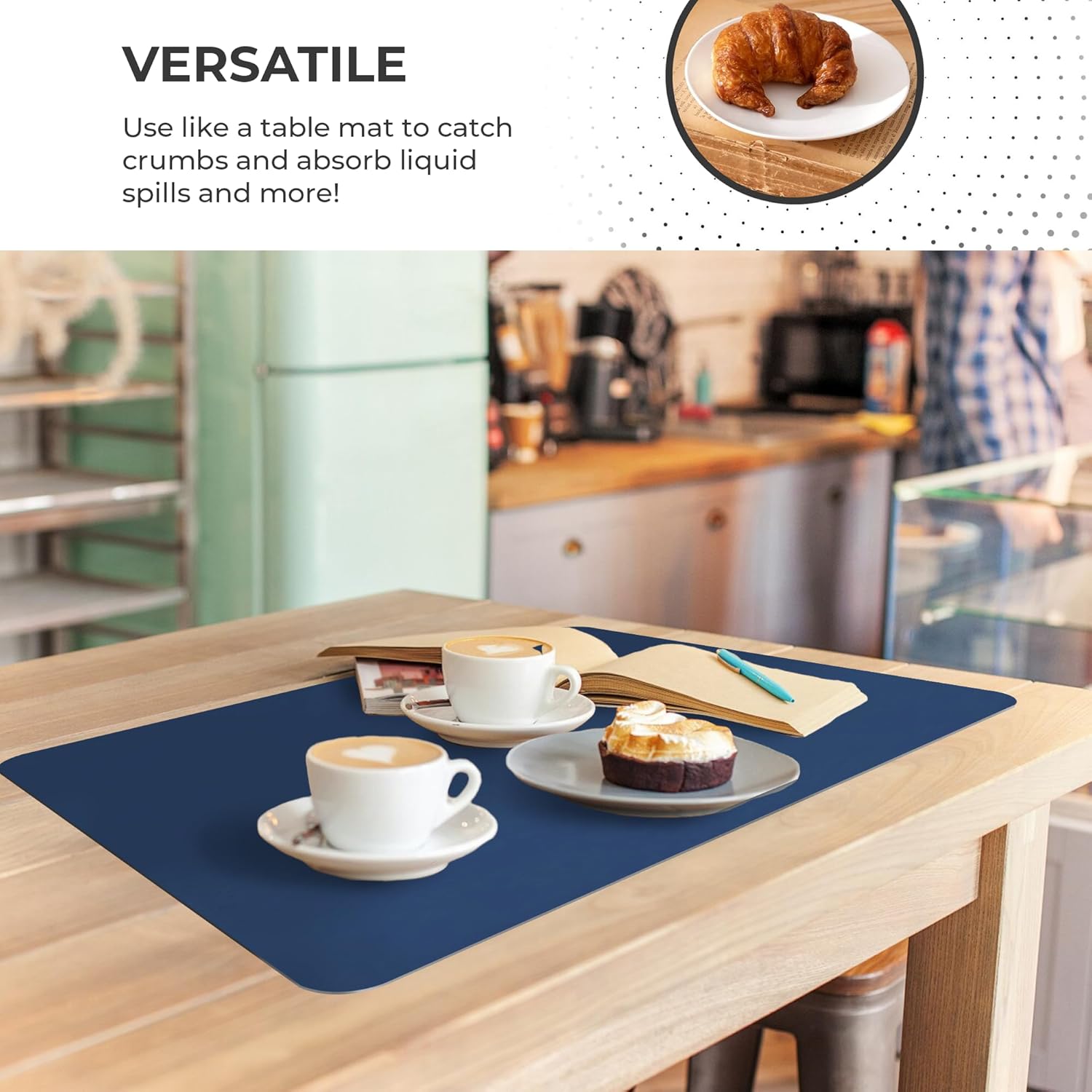 Dish Drying Mat Super Absorbent – Coffee Mat for Countertops – Non-Slip Drying Mat for Kitchen Counter – Easy to Clean Water Absorbent Mat – Large Dish Drying Mats - Strabella