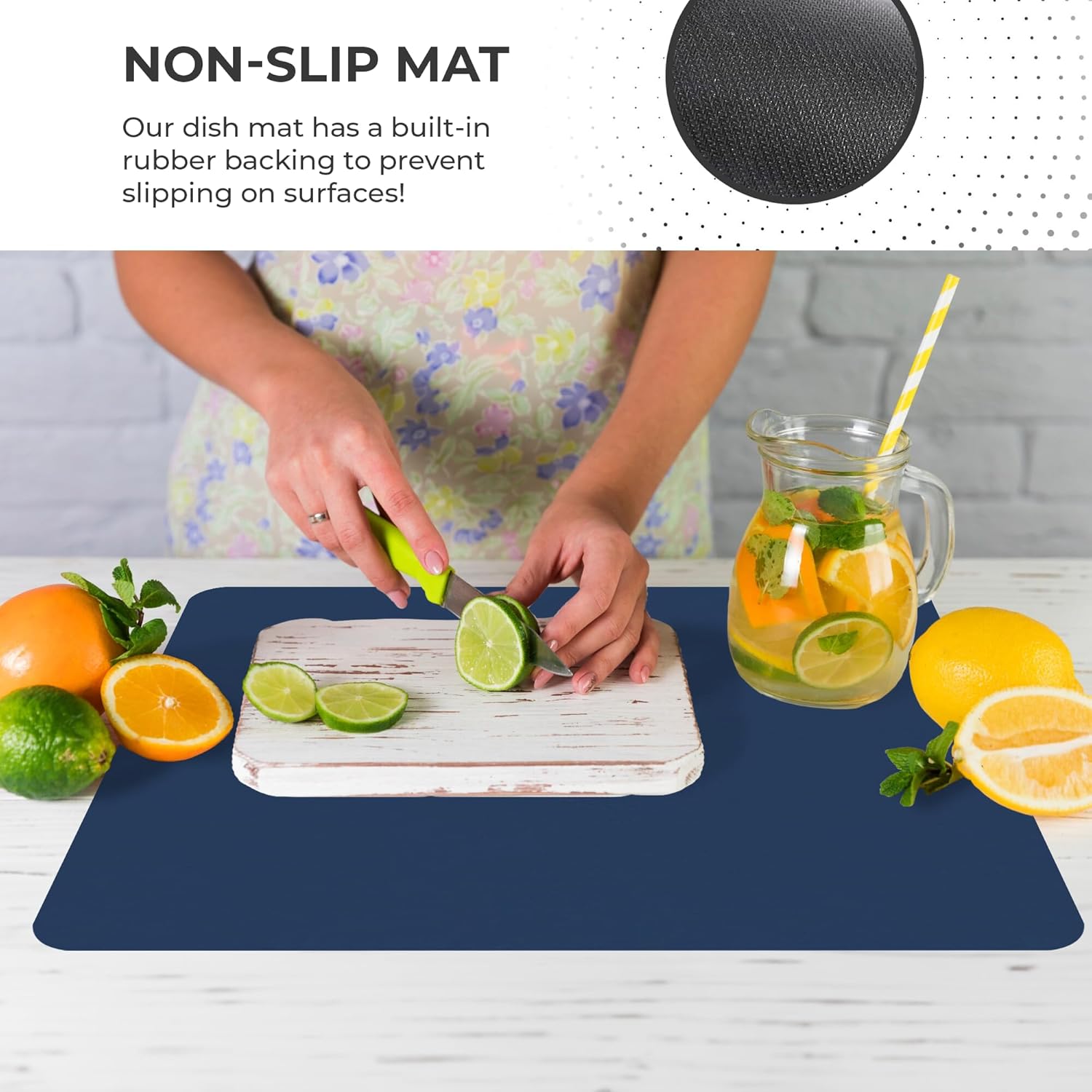 Dish Drying Mat Super Absorbent – Coffee Mat for Countertops – Non-Slip Drying Mat for Kitchen Counter – Easy to Clean Water Absorbent Mat – Large Dish Drying Mats - Strabella