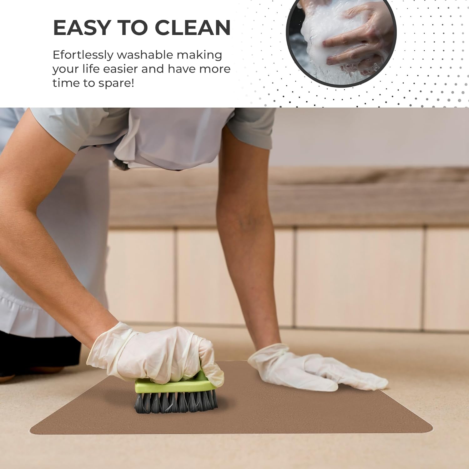 Dish Drying Mat Super Absorbent – Coffee Mat for Countertops – Non-Slip Drying Mat for Kitchen Counter – Easy to Clean Water Absorbent Mat – Large Dish Drying Mats - Strabella