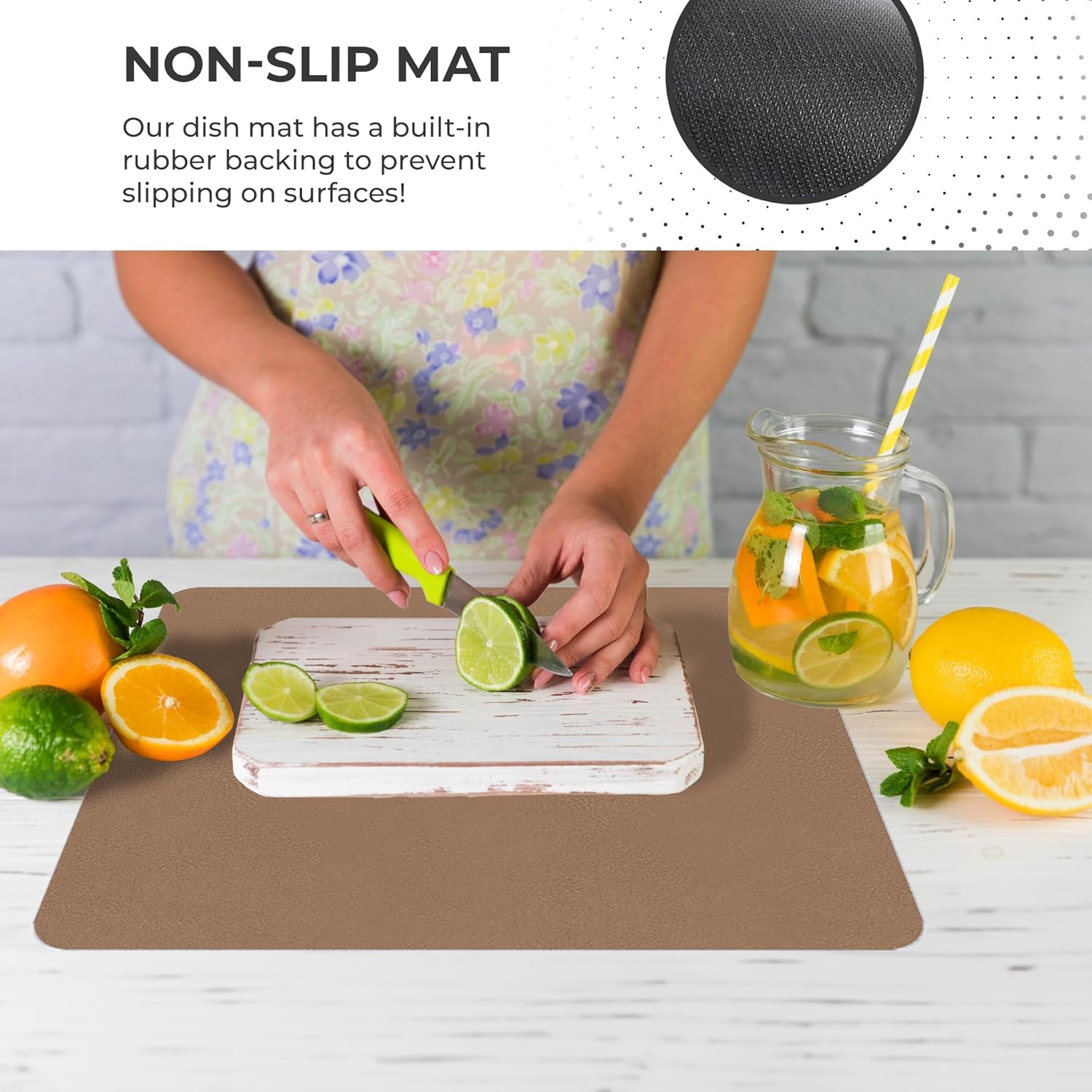 Dish Drying Mat Super Absorbent – Coffee Mat for Countertops – Non-Slip Drying Mat for Kitchen Counter – Easy to Clean Water Absorbent Mat – Large Dish Drying Mats - Strabella