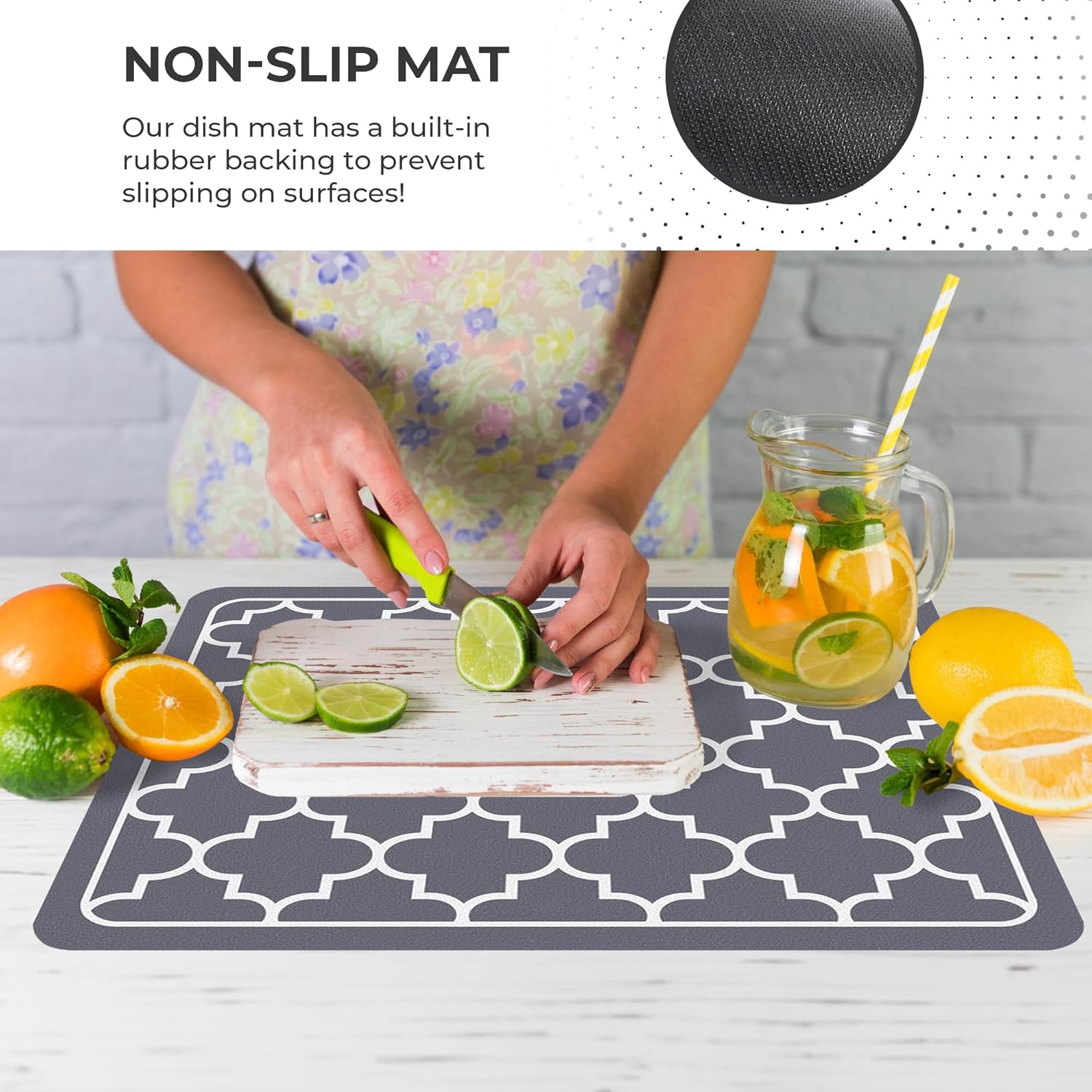 Dish Drying Mat Super Absorbent – Coffee Mat for Countertops – Non-Slip Drying Mat for Kitchen Counter – Easy to Clean Water Absorbent Mat – Large Dish Drying Mats - Strabella