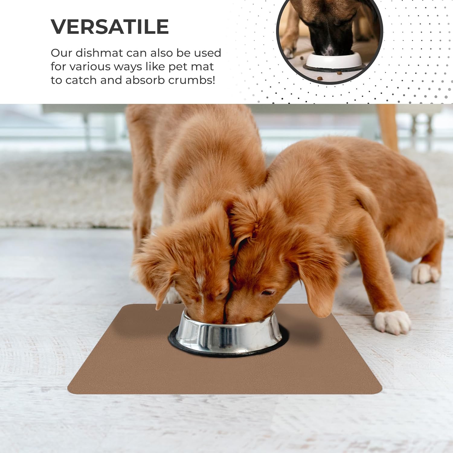 Dish Drying Mat Super Absorbent – Coffee Mat for Countertops – Non-Slip Drying Mat for Kitchen Counter – Easy to Clean Water Absorbent Mat – Large Dish Drying Mats - Strabella