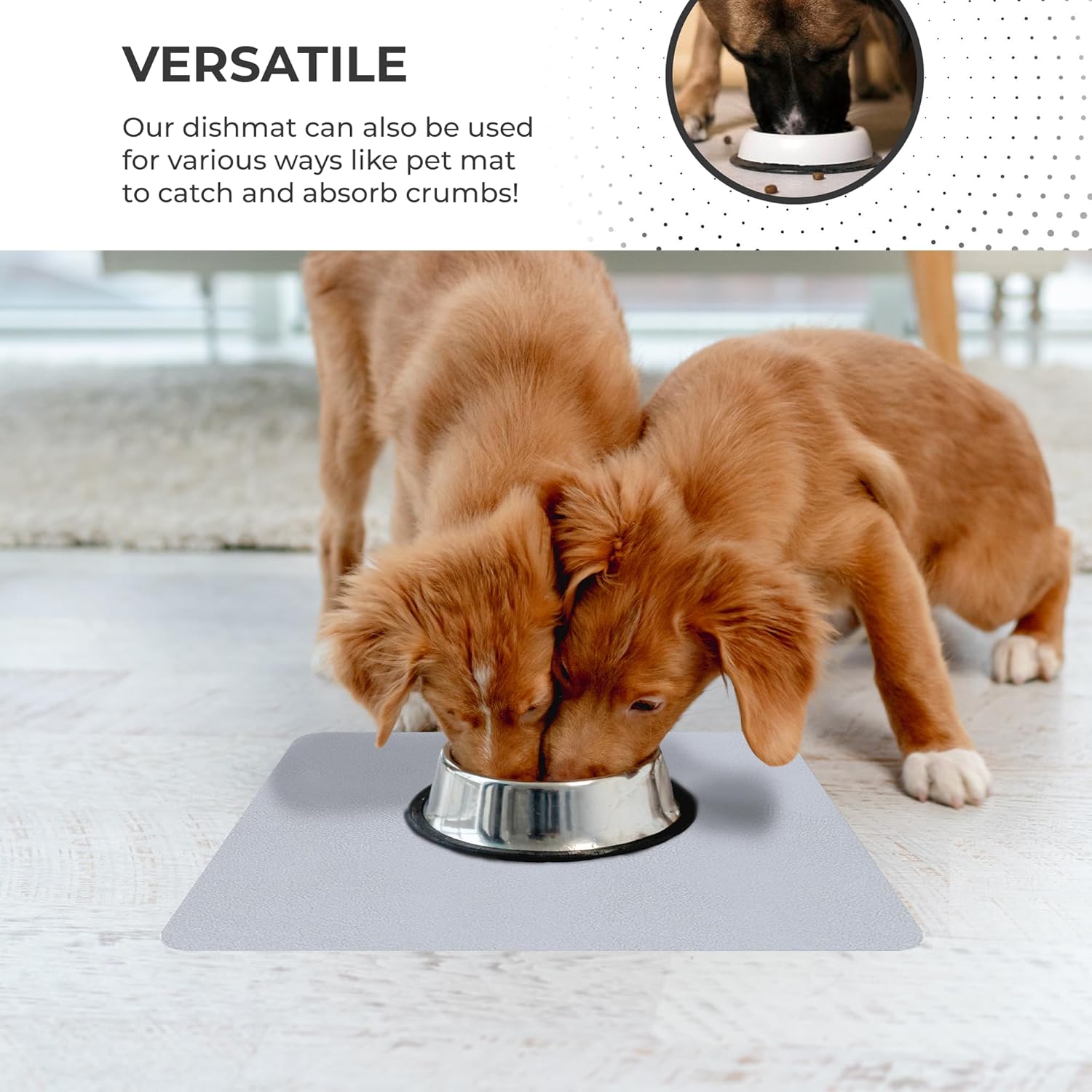 Dish Drying Mat Super Absorbent – Coffee Mat for Countertops – Non-Slip Drying Mat for Kitchen Counter – Easy to Clean Water Absorbent Mat – Large Dish Drying Mats - Strabella