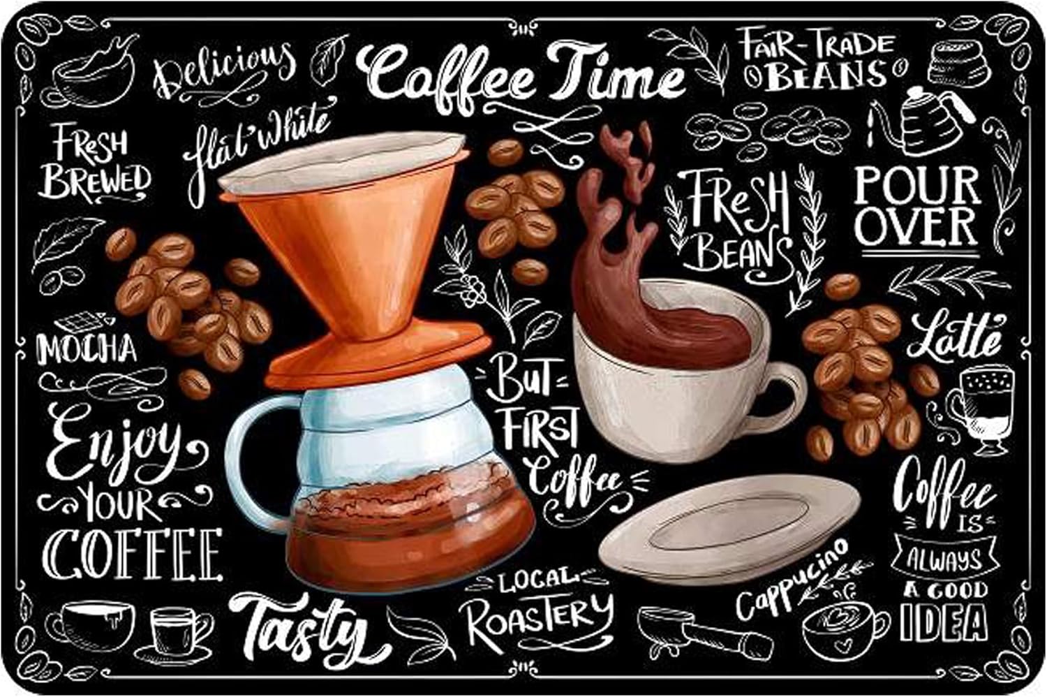 Dish Drying Mat Super Absorbent – Coffee Mat for Countertops – Non-Slip Drying Mat for Kitchen Counter – Easy to Clean Water Absorbent Mat – Large Dish Drying Mats - Strabella