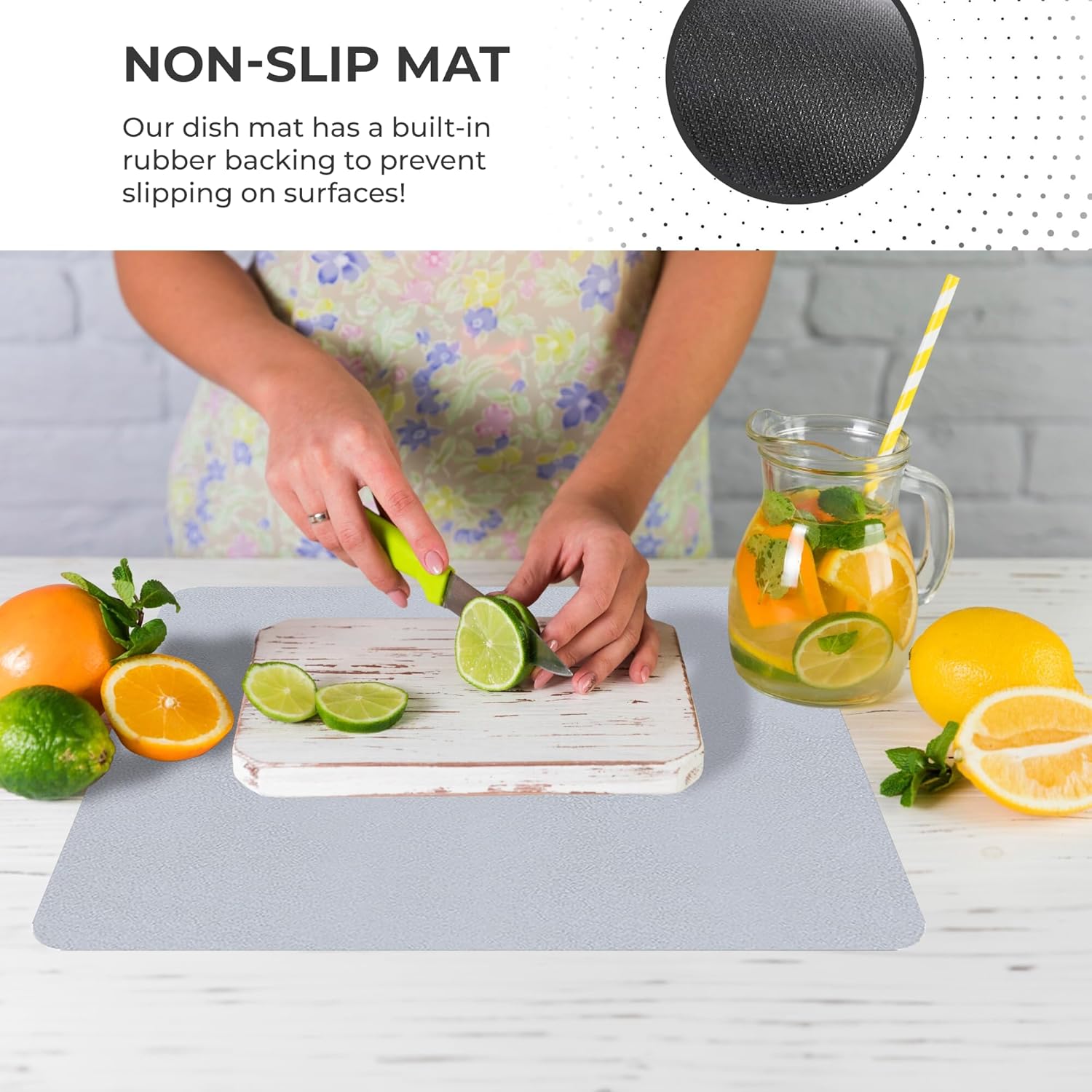 Dish Drying Mat Super Absorbent – Coffee Mat for Countertops – Non-Slip Drying Mat for Kitchen Counter – Easy to Clean Water Absorbent Mat – Large Dish Drying Mats - Strabella