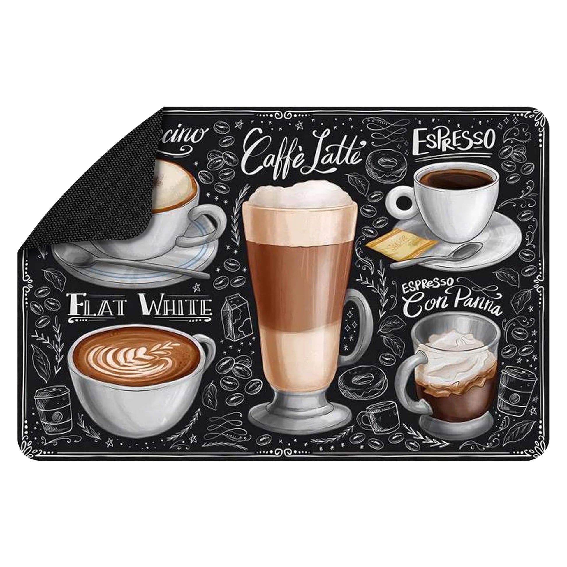 Dish Drying Mat Super Absorbent – Coffee Mat for Countertops – Non-Slip Drying Mat for Kitchen Counter – Easy to Clean Water Absorbent Mat – Large Dish Drying Mats - Strabella