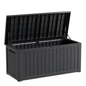 230 Gal. Black Resin Storage Deck Box for Outdoor Indoor