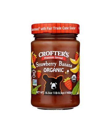 Crofters Organic Strawberry Banana Fruit Spread, 16.5 OZ - Strabella