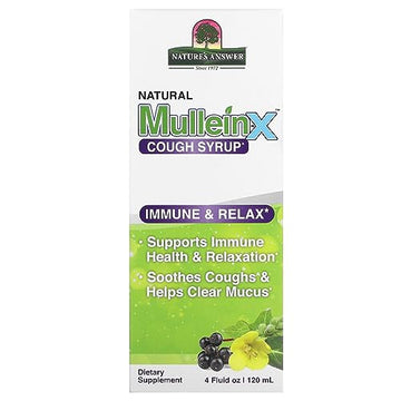 Nature's Answer Mullein - X Immune & Relax Cough Syrup | 4 Fluid Ounces | Supports Immune & Relaxation | Soothes Cough & Clears Mucus | Non GMO Gluten Free - Strabella