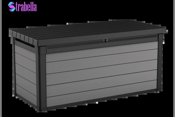 Premier 150 Gallon Durable Resin Outdoor Storage and Organization Deck Box Ideal for Garden Patio Furniture and Supplies, Grey