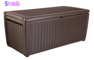 Sumatra 135 Gallon Large Durable Resin Outdoor Storage and Organization Deck Box Ideal for Garden Patio Furniture and Supplies