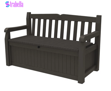 Solana 70 Gallon Durable Resin Outdoor Bench Storage and Organization Deck Box Ideal for Garden Patio Furniture and Supplies
