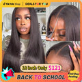 [Free Upgraded] ISEE Wear Go M-Cap Straight Glueless Wigs Human Hair 9*6 HD Lace Front Wigs Pre Plucked Tiny Knots Yaki Straight Glueless Human Wigs Beginners Friendly Adjustable Red Elastic Band Outdoorfun #Tiktokshopbacktoschool