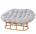 Double Papasan Accent Chair, Grey Linen