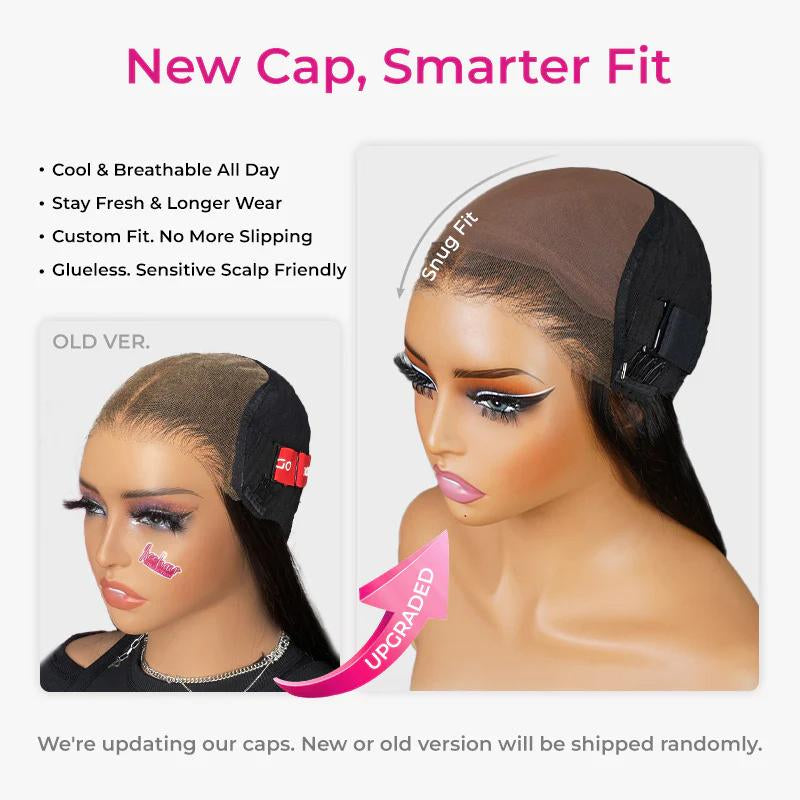 [Free Upgraded] ISEE Wear Go M-Cap Straight Glueless Wigs Human Hair 9*6 HD Lace Front Wigs Pre Plucked Tiny Knots Yaki Straight Glueless Human Wigs Beginners Friendly Adjustable Red Elastic Band Outdoorfun #Tiktokshopbacktoschool