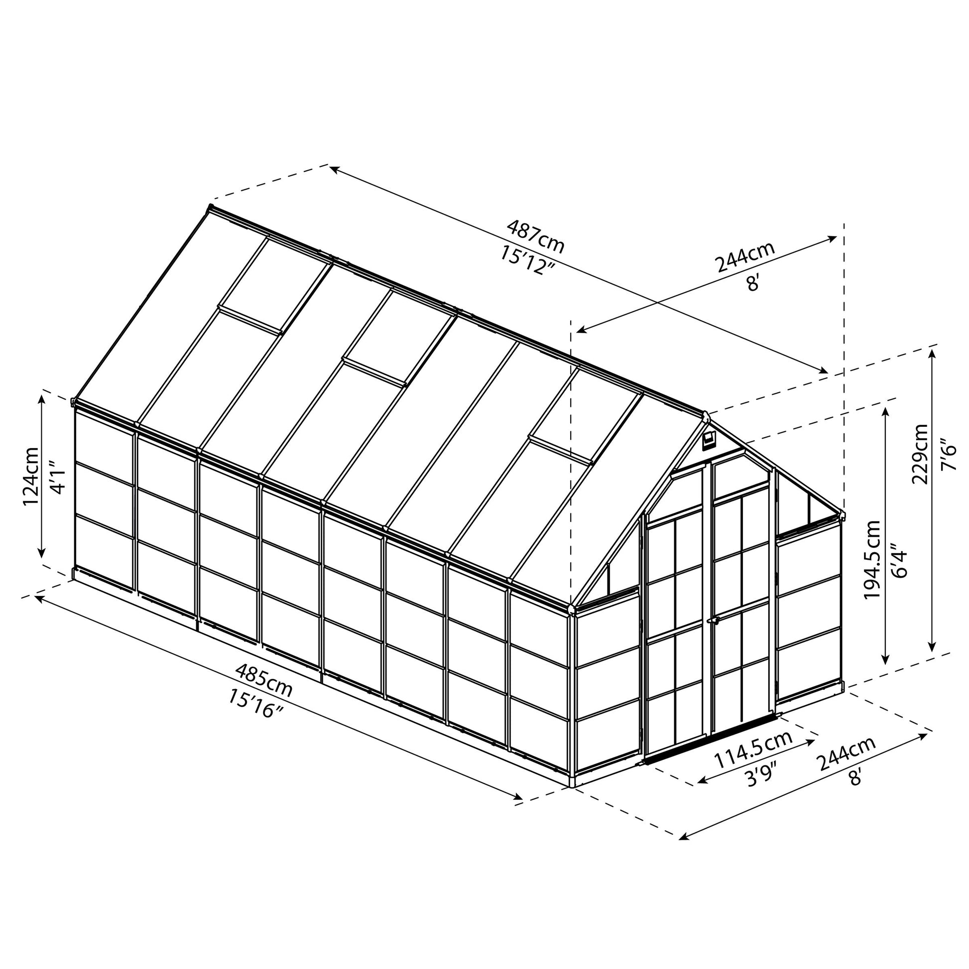 Palram Canopia Balance 8 Ft. Series Greenhouse