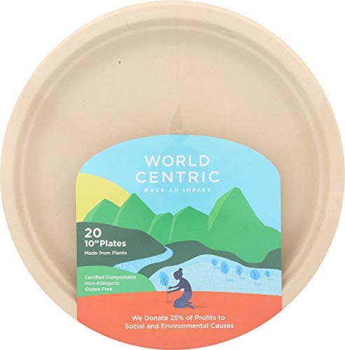 World Centric Wheat Straw/Bagasse Compostable Fiber Ripple Edge Plate, 20-Piece - Strabella