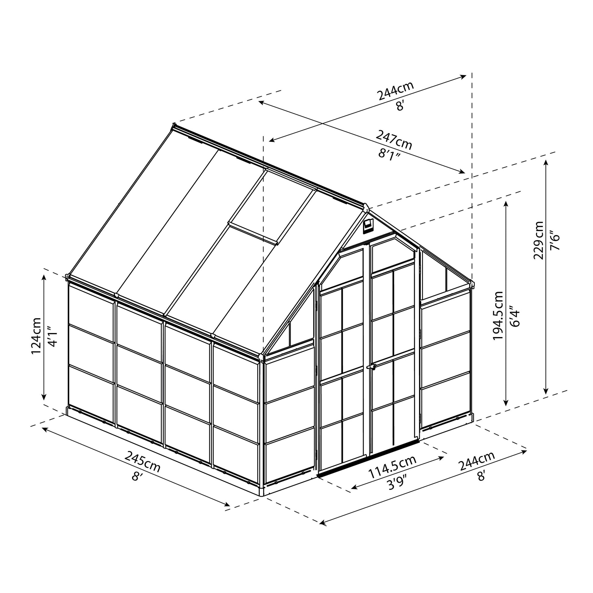 Palram Canopia Balance 8 Ft. Series Greenhouse