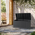 230 Gal. Black Resin Storage Deck Box for Outdoor Indoor