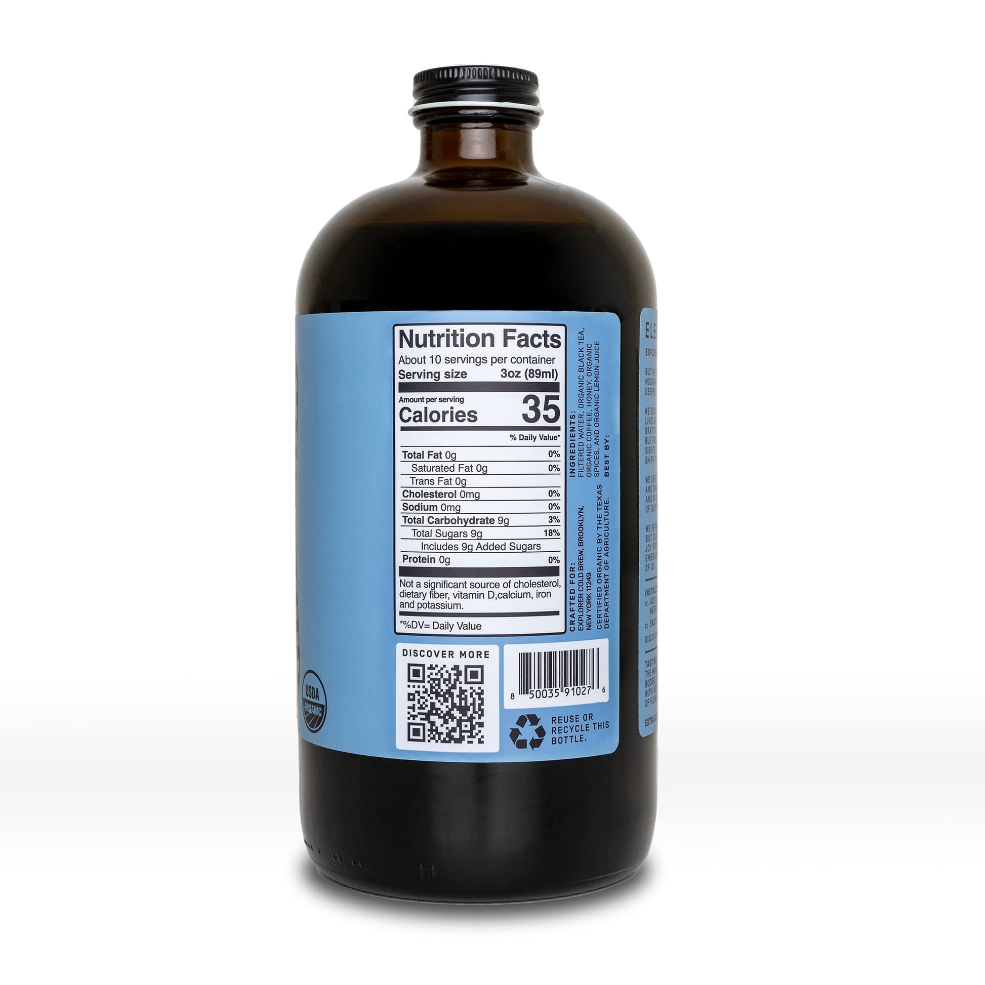 Explorer Organic Chai Tea Concentrate, Spiced Masala, Drink Iced or Hot, 32 fl oz, Makes 8 Cups - Strabella