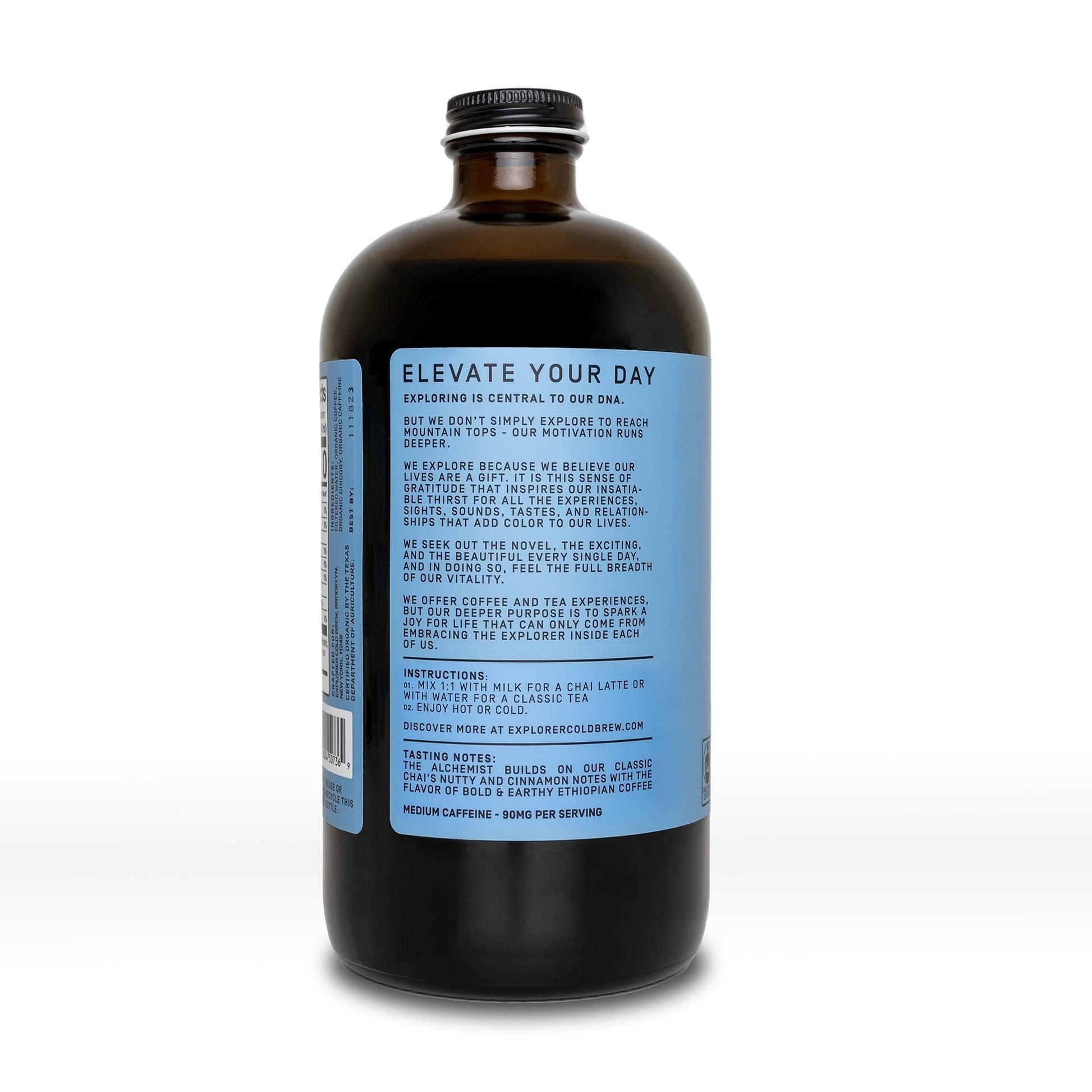 Explorer Organic Chai Tea Concentrate, Spiced Masala, Drink Iced or Hot, 32 fl oz, Makes 8 Cups - Strabella