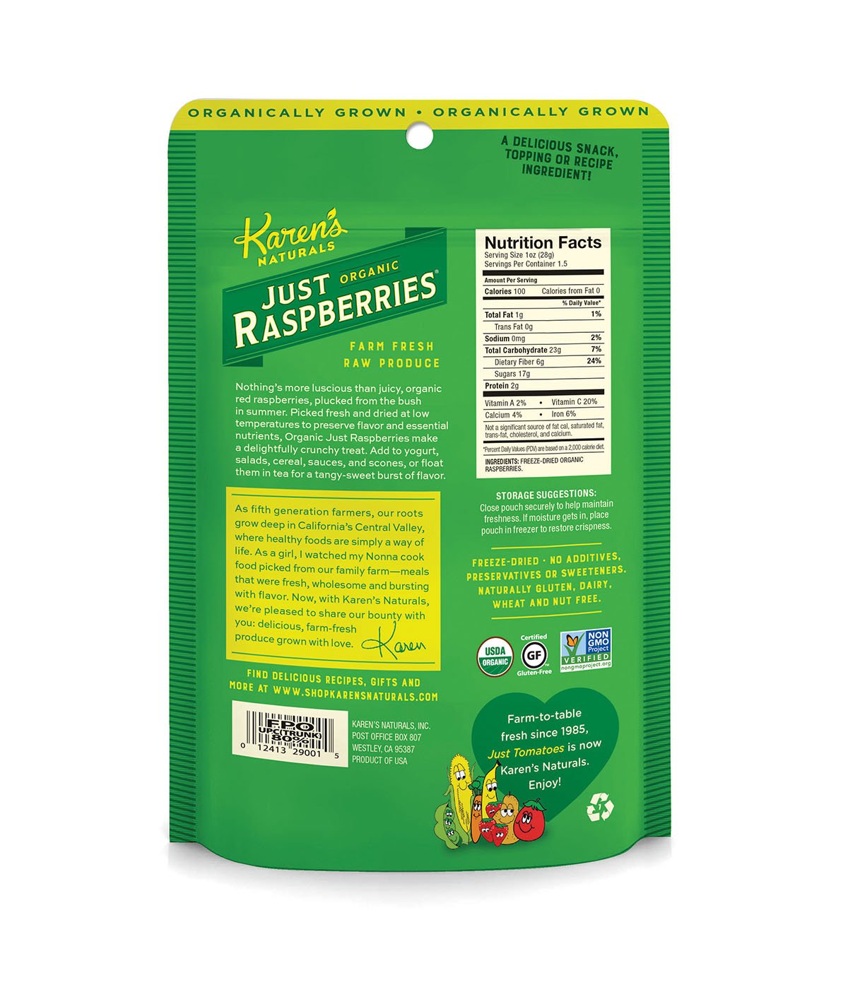 Karen's Naturals Just Raspberries Organic - Strabella