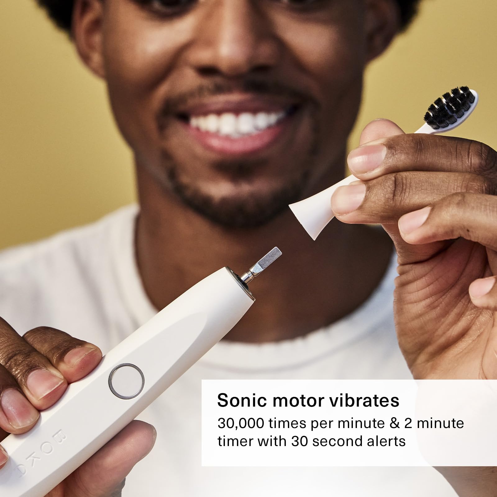 Rechargeable Boka Sonic Electric Toothbrush for Adults – Includes 2 Replacement Heads, Charcoal-Activated Bristles for Deep Cleaning, Dentist-Recommended Oral Care, Charging Base with Micro USB - Strabella