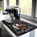 Dish Drying Mat Super Absorbent –  Coffee Mat for Countertops – Non-Slip Drying Mat for Kitchen Counter – Easy to Clean Water Absorbent Mat – Large Dish Drying Mats - Strabella