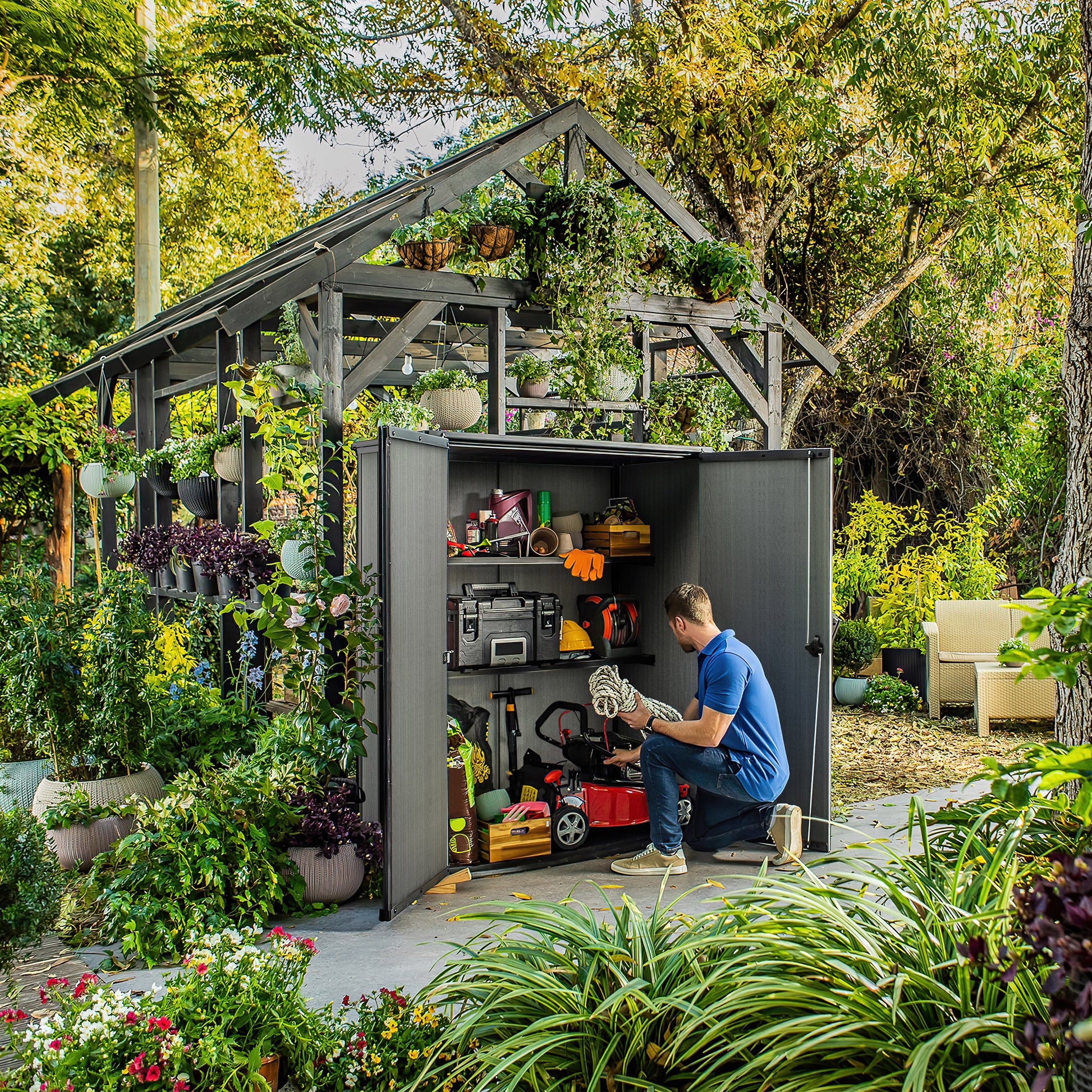 Cortina Alto Premium Modern Vertical Outdoor Storage Shed