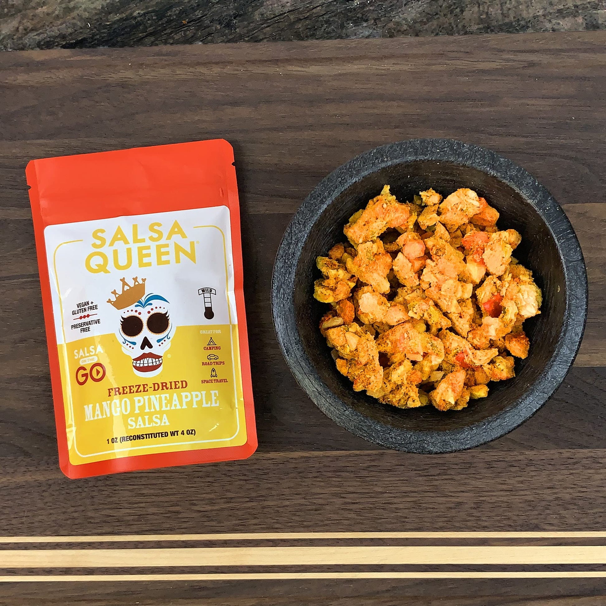 Salsa Queen Gourmet Freeze-Dried Salsa | Fresh Ingredients | 3+ year life | No Refrigeration Needed | Vegan, Keto, and Gluten Free | Camping, Travel, Outdoors, Space Travel - Strabella