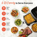 COSORI Air Fryer Turboblaze 6-Qt Compact, 9 Functions, 5 Speeds, Healthy Ceramic Coating, Nontoxic, 95% Less Oil, Fast & Crispy Cooking, Easy to Clean, Recipes