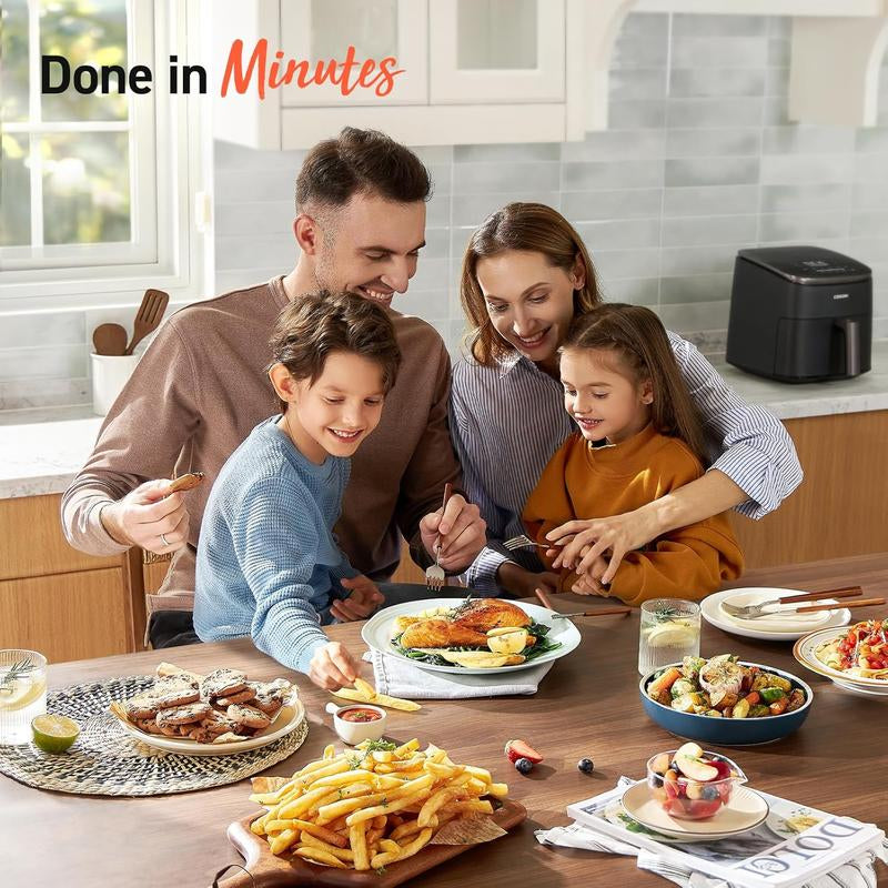 COSORI Air Fryer Turboblaze 6-Qt Compact, 9 Functions, 5 Speeds, Healthy Ceramic Coating, Nontoxic, 95% Less Oil, Fast & Crispy Cooking, Easy to Clean, Recipes