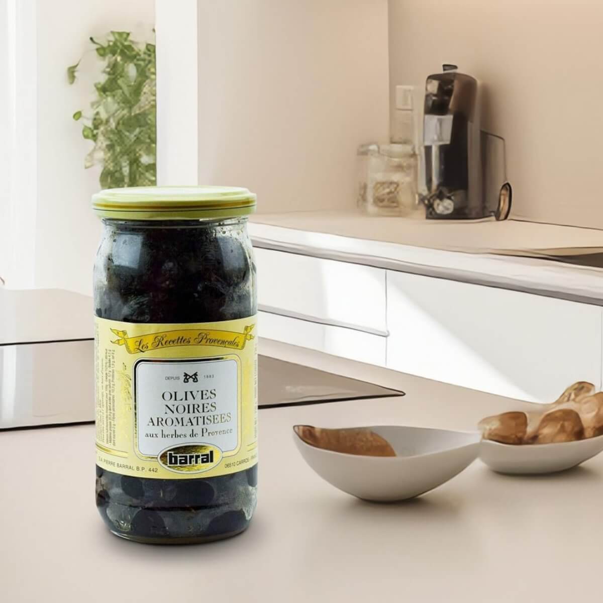 Barral French Cured Black Olives with Herbes de Provence 7 oz - Strabella