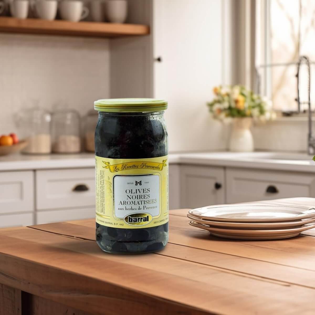 Barral French Cured Black Olives with Herbes de Provence 7 oz - Strabella