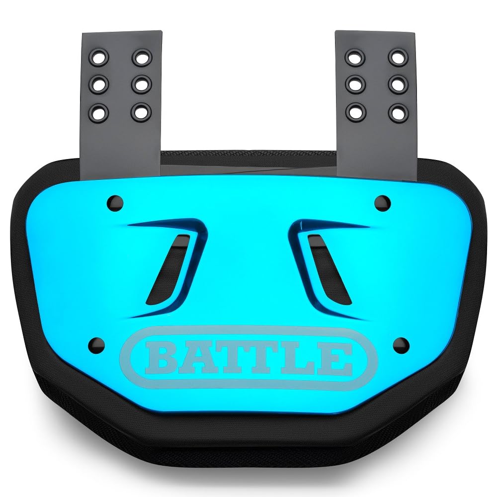Battle Sports Chrome Football Back Plate - Lower Backplate for Shoulder Pads - Rear Back Protector Hard Outer Shell & Contoured Foam for Kids & Adults - Strabella