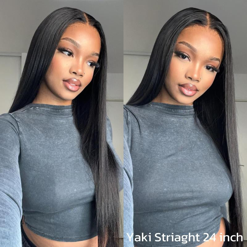 [Free Upgraded] ISEE Wear Go M-Cap Straight Glueless Wigs Human Hair 9*6 HD Lace Front Wigs Pre Plucked Tiny Knots Yaki Straight Glueless Human Wigs Beginners Friendly Adjustable Red Elastic Band Outdoorfun #Tiktokshopbacktoschool