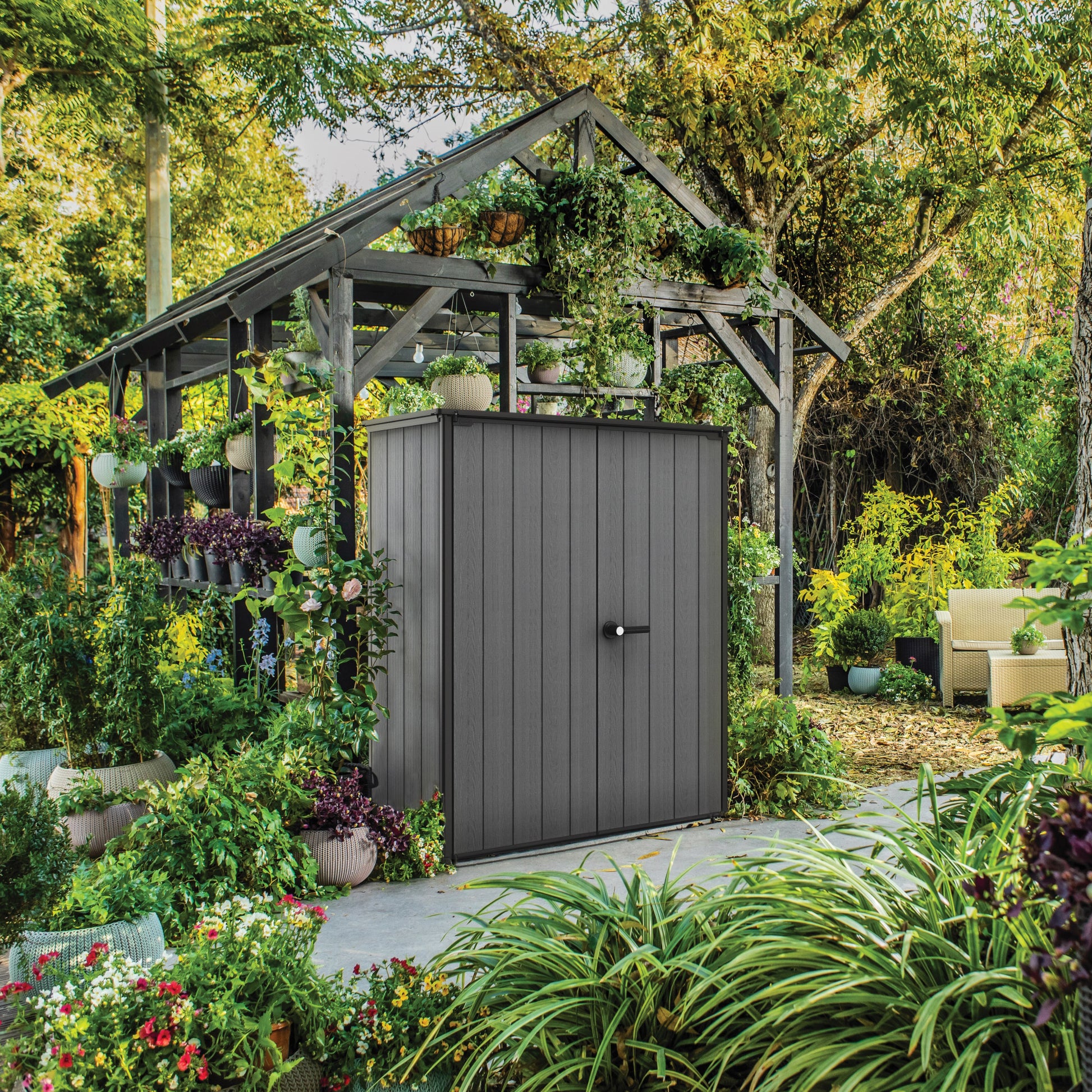 Cortina Alto Premium Modern Vertical Outdoor Storage Shed