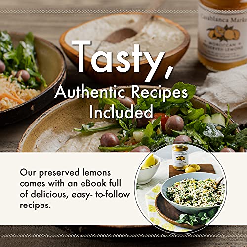 CASABLANCA MARKET Moroccan Preserved Lemons – Authentic Moroccan Preserved Lemons in Jar – Whole Non - GMO Preserved Lemon – Preserved Lemons for Couscous or Tagine Pot for Moroccan Cooking (25oz) - Strabella