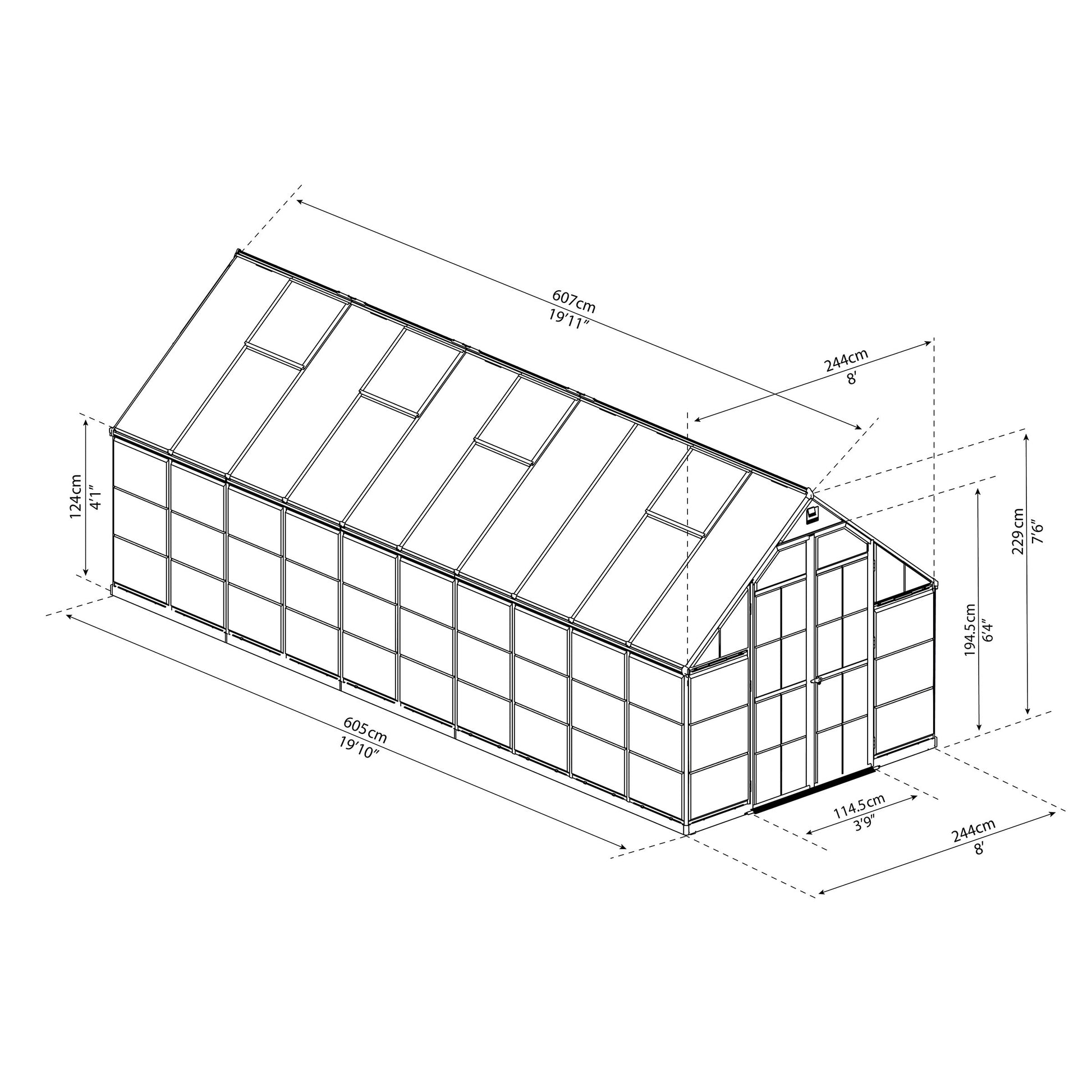 Palram Canopia Balance 8 Ft. Series Greenhouse