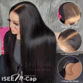 [Free Upgraded] ISEE Wear Go M-Cap Straight Glueless Wigs Human Hair 9*6 HD Lace Front Wigs Pre Plucked Tiny Knots Yaki Straight Glueless Human Wigs Beginners Friendly Adjustable Red Elastic Band Outdoorfun #Tiktokshopbacktoschool