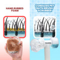 Dog Bath Brush with Soap Dispenser - Cordless Pet Bath Brush Scrubber - Massage Grooming Brush for Dogs - Dog Brush for Shedding Massaging Grooming - Strabella