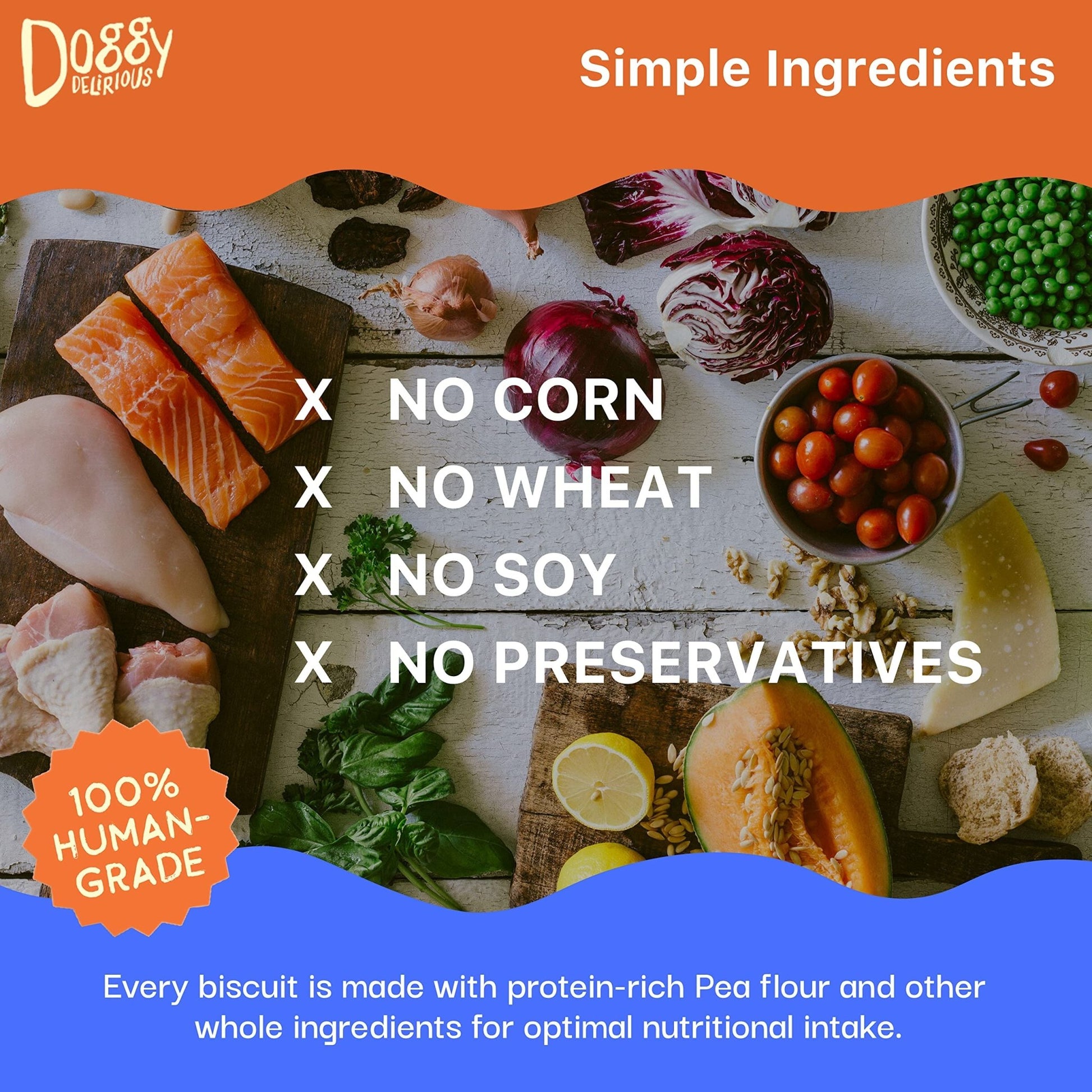 Doggy Delirious Crunchy Dog Treats – All - Natural, Grain - Free Peanut Butter Dog Snacks – 100% Human - Grade, Suitable for All Sizes and Breeds, 16oz - Strabella