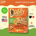 Doggy Delirious Crunchy Dog Treats – for All Pet Sizes, Breeds – All - Natural Puppy Treat – 100% Human - Grade – Delicious Pet Treat Bones, Snacks for Dogs – Smoky Turkey and Apple, 16 Oz. - Strabella