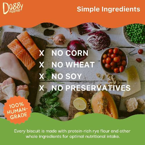 Doggy Delirious Crunchy Dog Treats – for All Pet Sizes, Breeds – All - Natural Puppy Treat – 100% Human - Grade – Delicious Pet Treat Bones, Snacks for Dogs – Smoky Turkey and Apple, 16 Oz. - Strabella