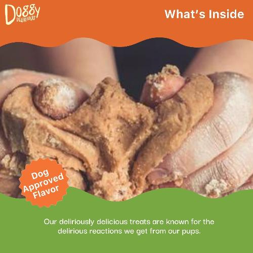 Doggy Delirious Crunchy Dog Treats – for All Pet Sizes, Breeds – All - Natural Puppy Treat – 100% Human - Grade – Delicious Pet Treat Bones, Snacks for Dogs – Smoky Turkey and Apple, 16 Oz. - Strabella