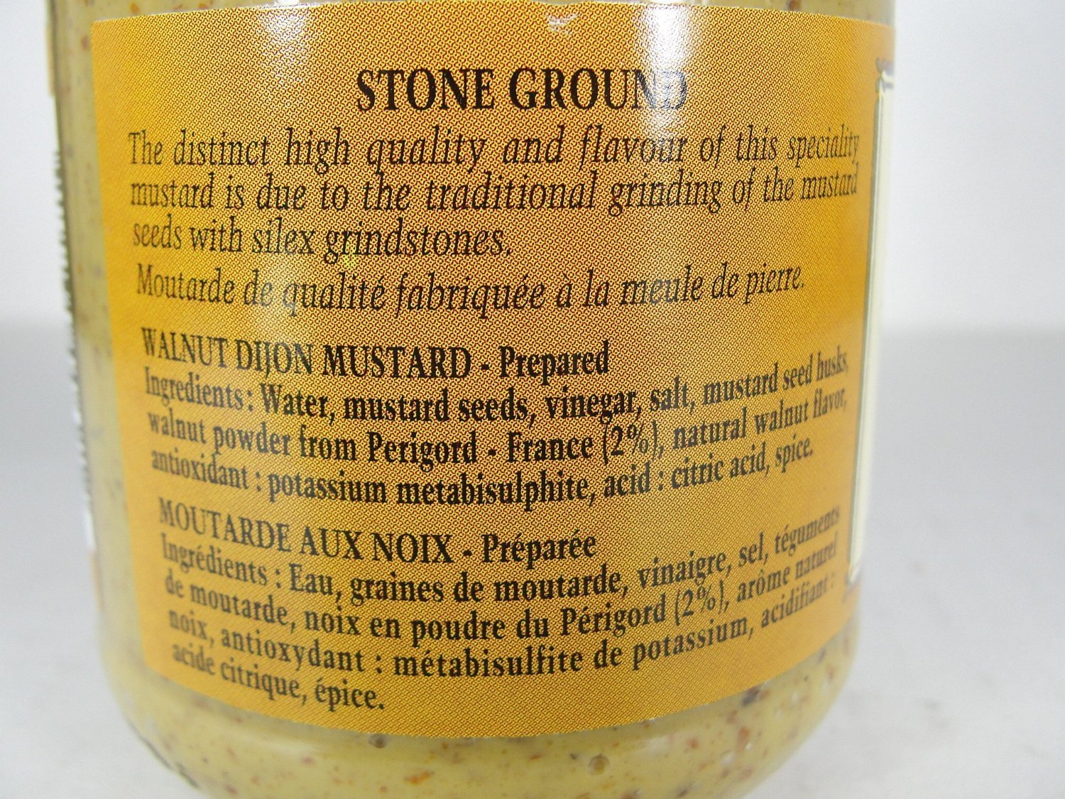 Fallot Walnut Mustard - Dijon Mustard with Nuts 7 oz Jar - Strabella