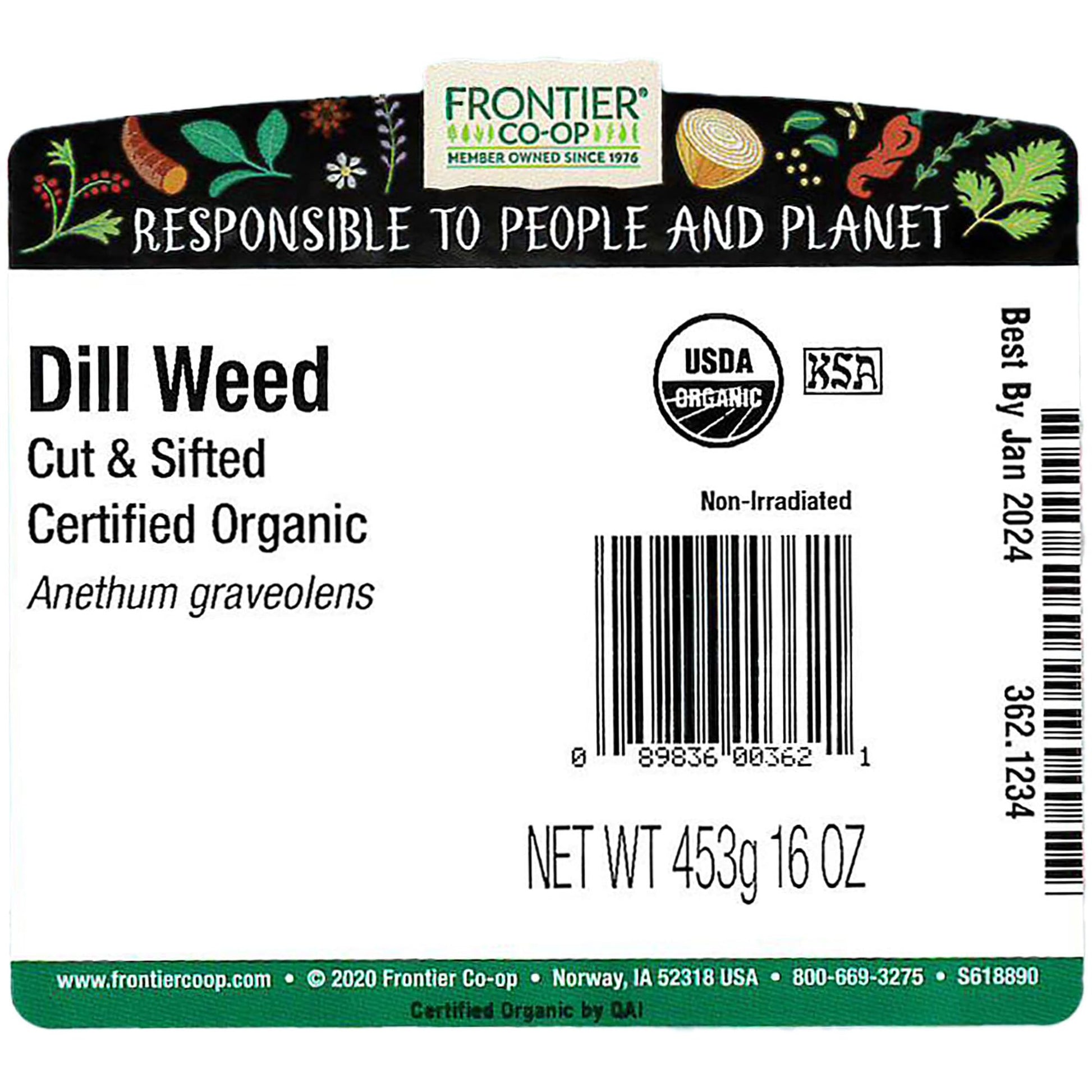 Frontier Herb Organic Dill Weed, 16 oz - Strabella